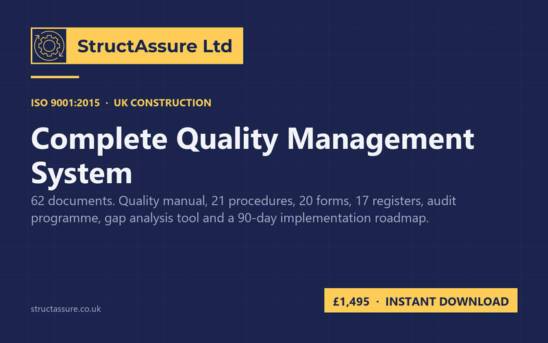 ISO 9001 Construction QMS cover